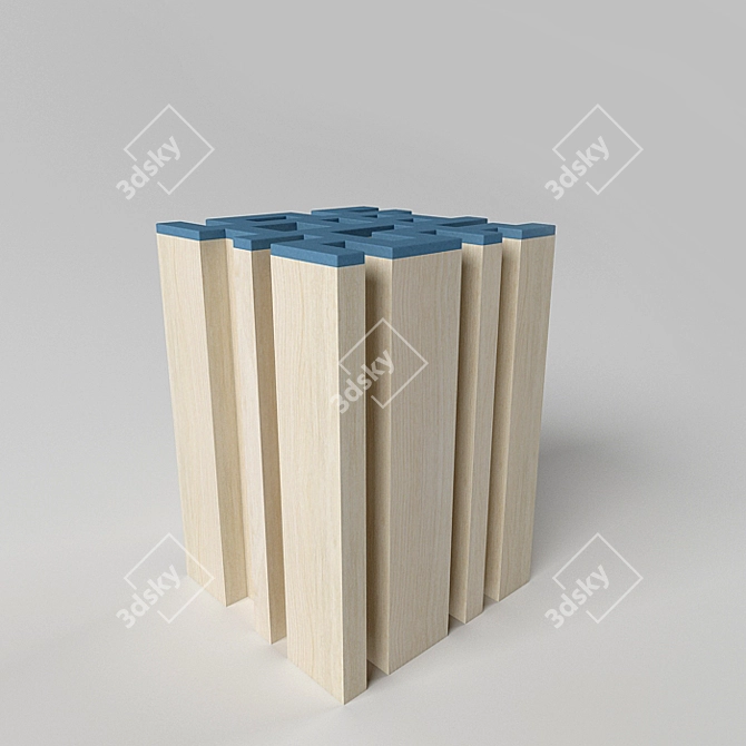 Labyrinth Stool: Stylish and Functional 3D model image 1