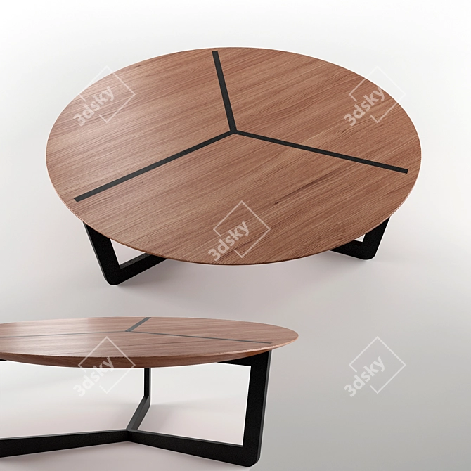 Minimalist Coffee Table T134: Sleek Design, Quality Craftsmanship 3D model image 2