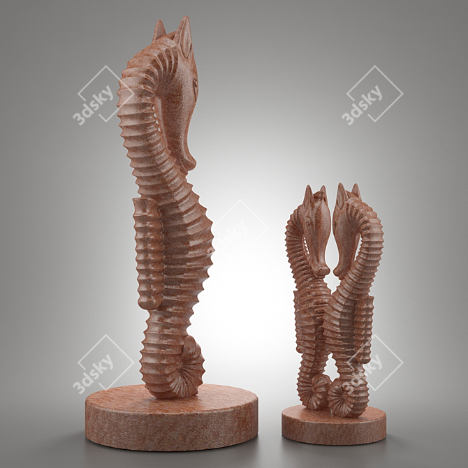 Vintage Iron Sea Horse 3D model image 3