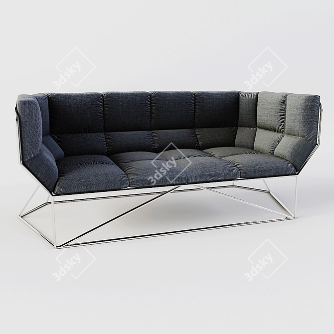 Cozy Fabric Sofa: Compact, Stylish 3D model image 2