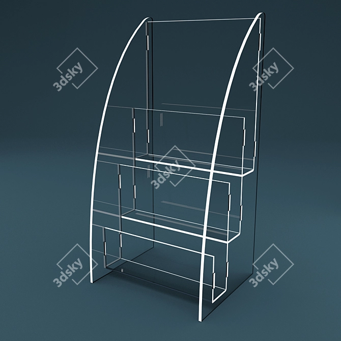 Compact Brochure Holder Stand 3D model image 1