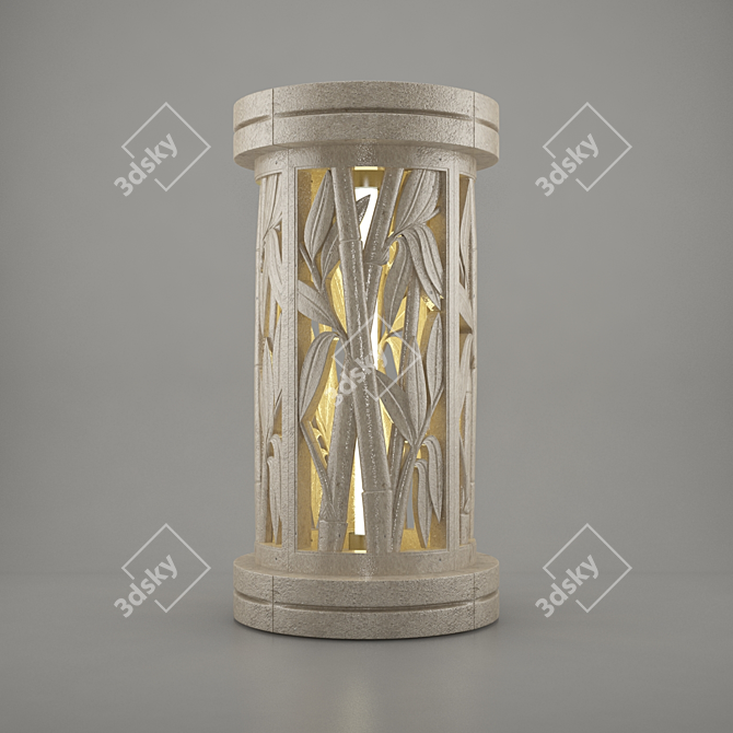 Bamboo Glow: Natural Soft Stone Lamp 3D model image 1