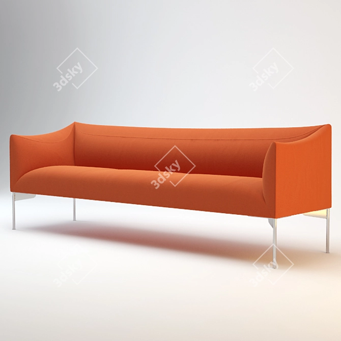 Elegant Bow Sofa by Erik Jørgensen 3D model image 1