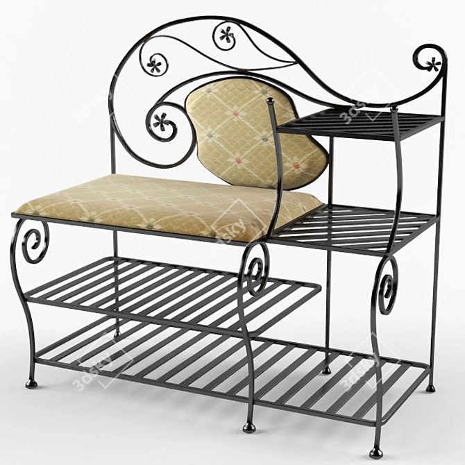 Elegant Shoe Rack 3D model image 1