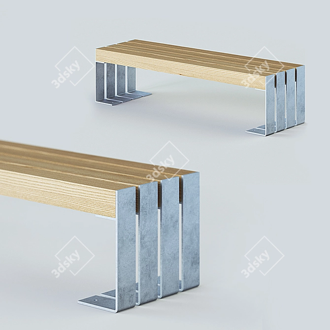 Urbanite Deacon Bench - 1820x475x445 mm 3D model image 1