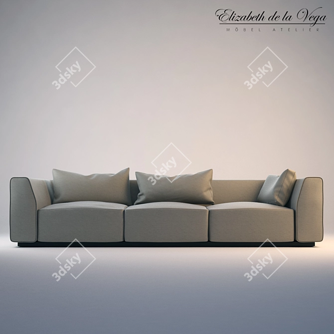 Elizabeth de la Vega Sofa | Premium Design & Comfort 3D model image 1