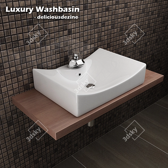 Elegant Luxury Washbasin 3D model image 1