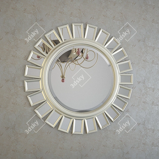 Art Deco Round Mirror 3D model image 1