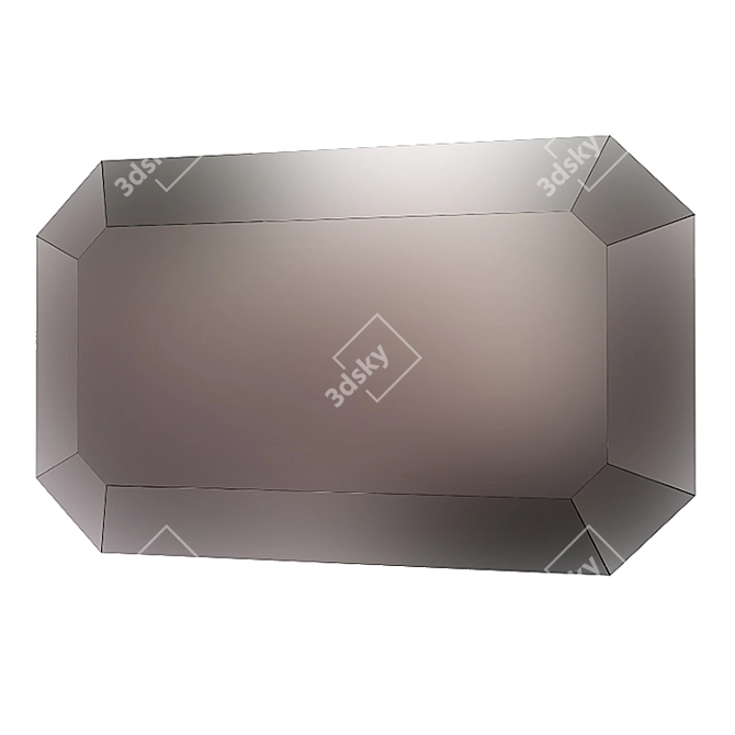 Elegant Octagonal Mirror 3D model image 3