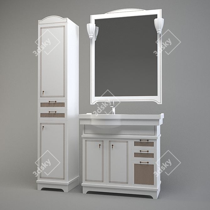 Bathroom Furniture Set 3D model image 2