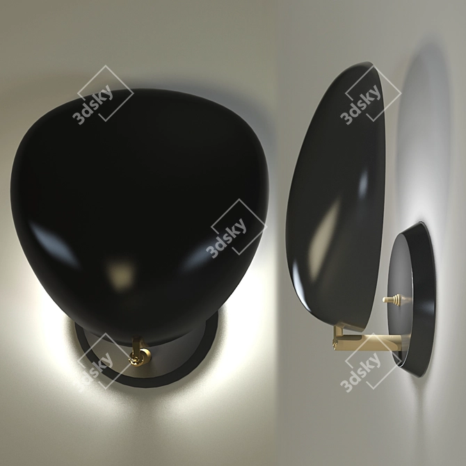 Sleek Cobra Wall Lamp 3D model image 1