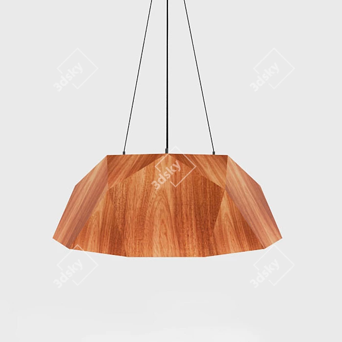 Rustic Wooden Chandelier 3D model image 1