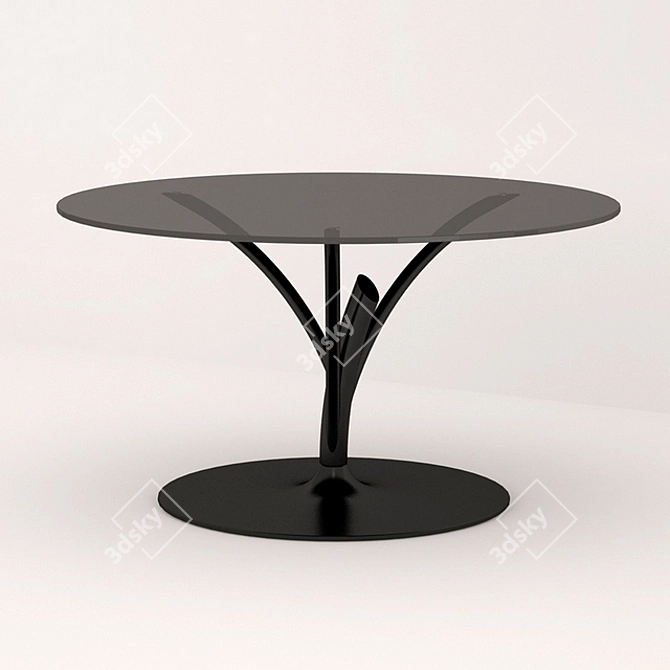 Modern Acacia Table - 140cm Diameter 3D model image 1