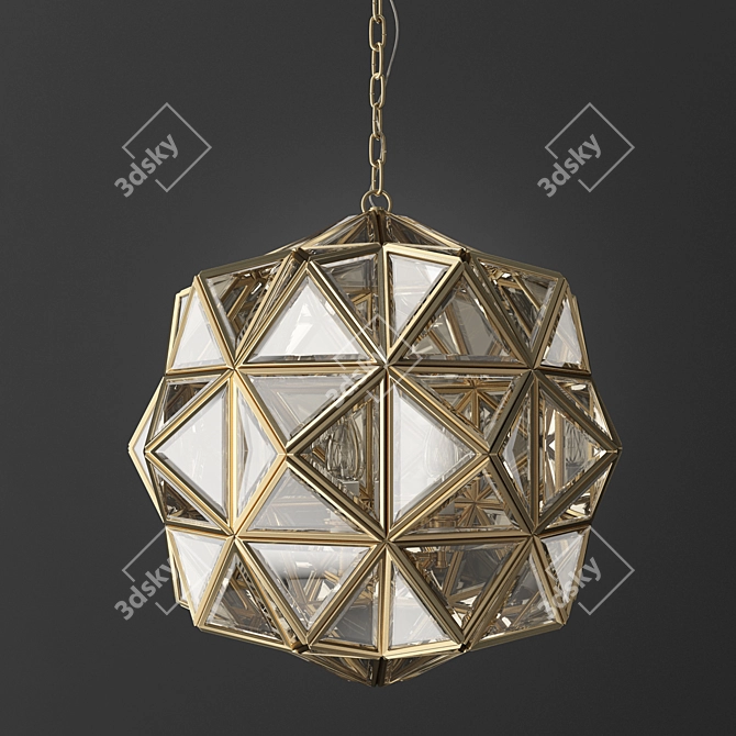 TINKO Tiffany Triple-Lamp Chandelier 3D model image 1