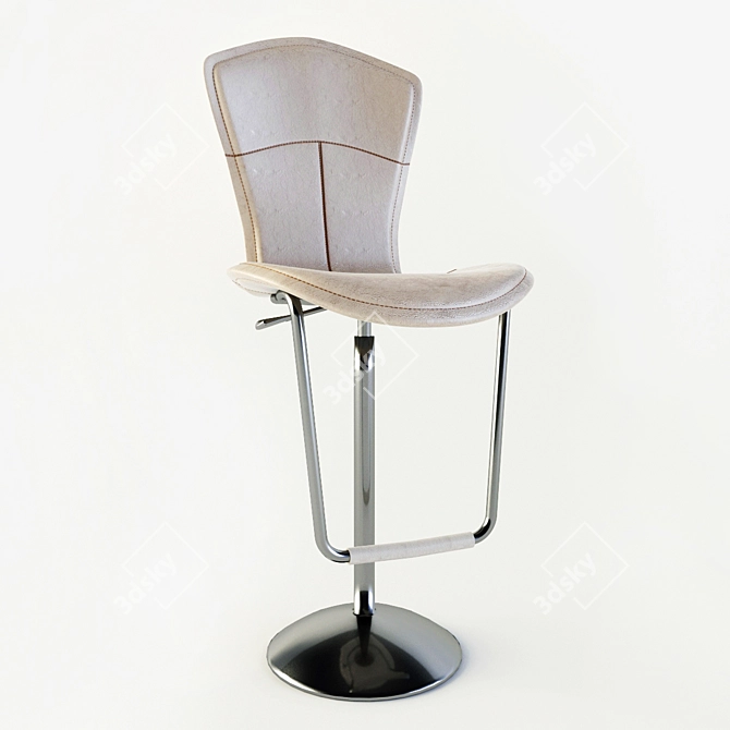 Stylish Leather Bar Chair 3D model image 1