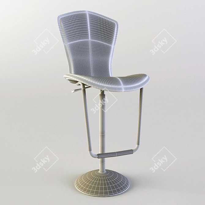 Stylish Leather Bar Chair 3D model image 3