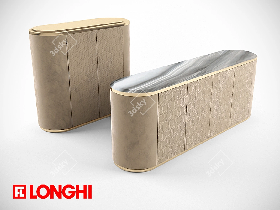 Luxury Leather Mini Bar Set 3D model image 1