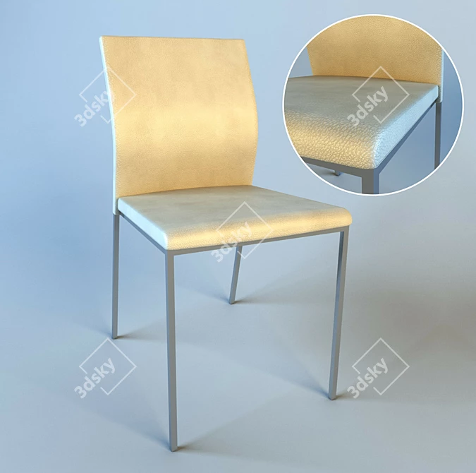 Sleek White Chair: Y1203 3D model image 1