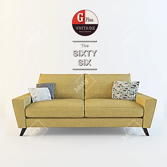Luxury Vintage Sofa: The Sixty Six 3D model image 1