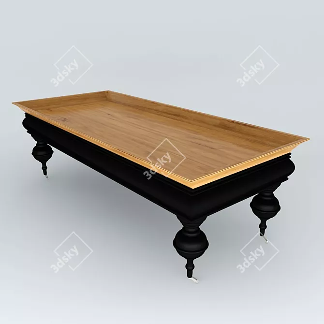 Elegant Espresso Coffee Table 3D model image 1