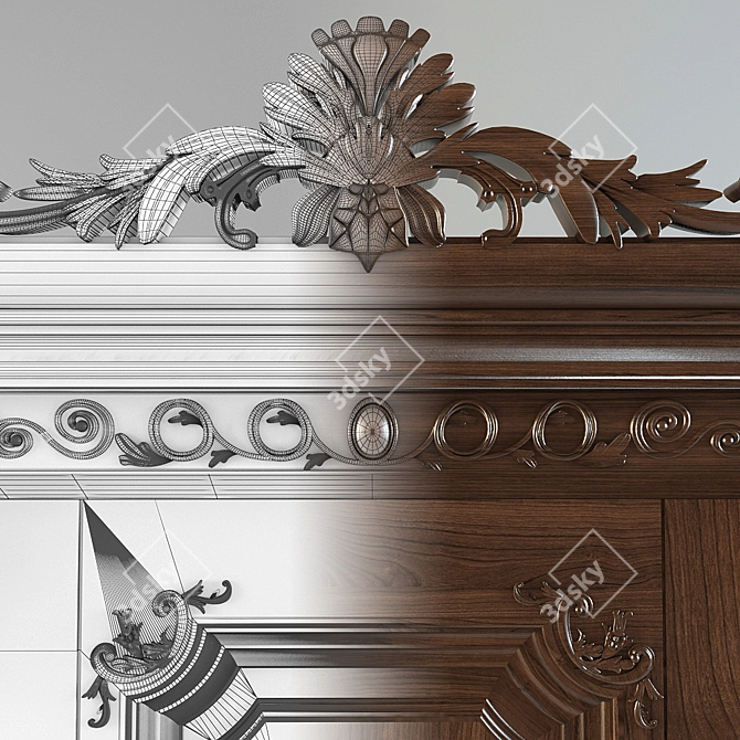 Elegant Napoli Interior Door 3D model image 3