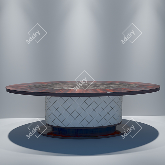 Elegante Marble and Leather Table 3D model image 1