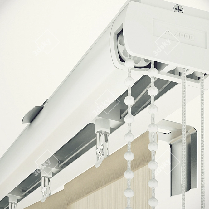 Versatile Vertical Blinds: Detailed Model with Mechanisms 3D model image 2