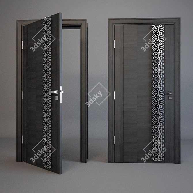 Stylish Islamic Pattern Door 3D model image 1