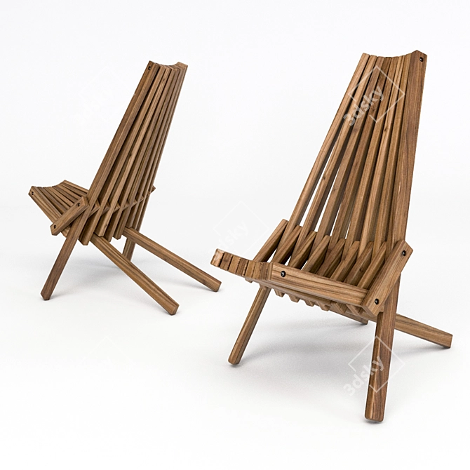 Belice Clam Chair: Elegant Mahogany 3D model image 1