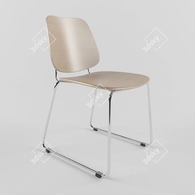 Elegant CH02 Chair 3D model image 1