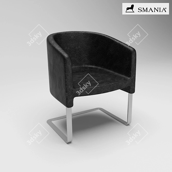 Elegant Velvet Armchair 3D model image 1