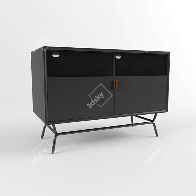 Blu dot Perforated Media Stand 3D model image 1