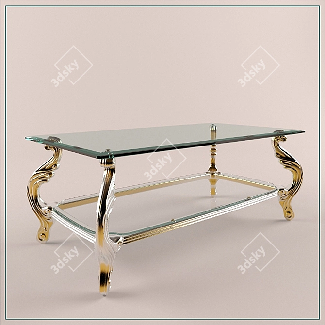 Modern Glass Coffee Table 3D model image 1