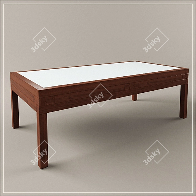 Sleek Rustic Coffee Table 3D model image 1