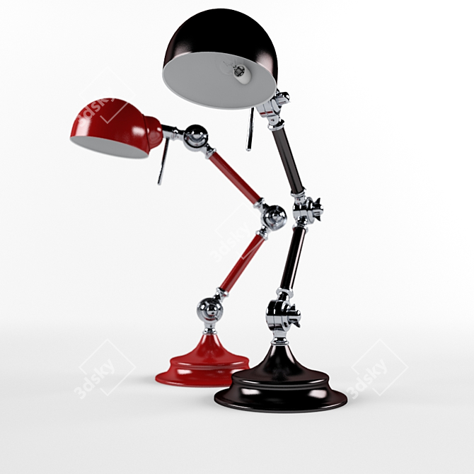 Elegant Metal Table Lamp 3D model image 2