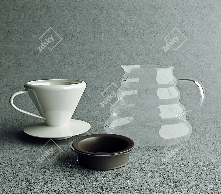 Hario Purover Coffee Set 3D model image 2