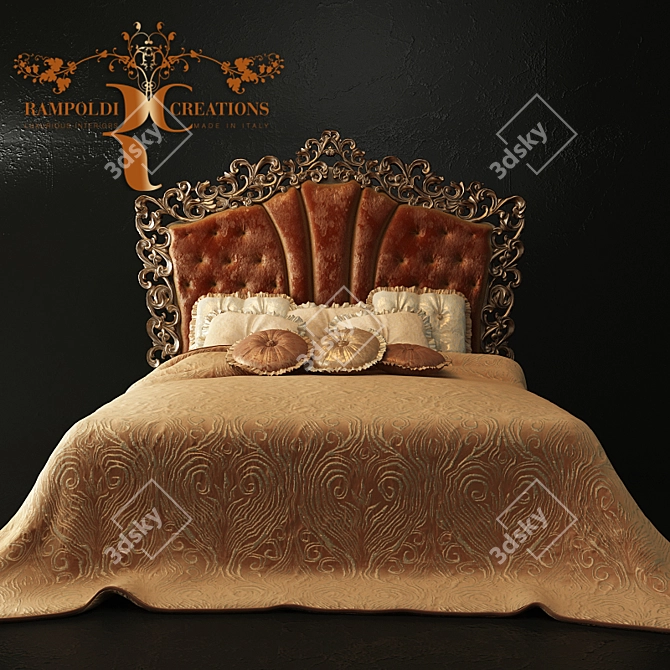 RAMPOLDI Creations: High-Back Bed 3D model image 1