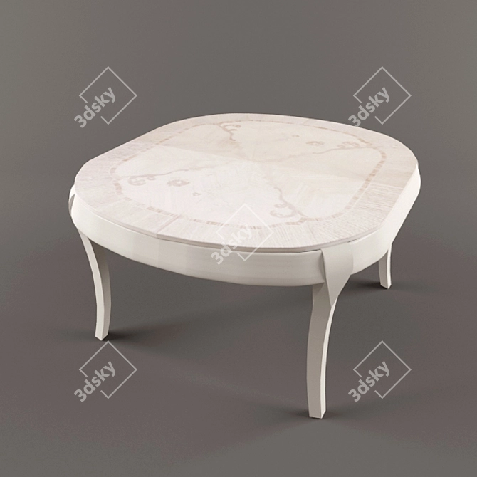 Elegant Wooden Marchetti Table 3D model image 1