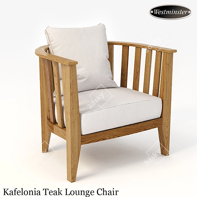 Sleek Teak Lounge Chair 3D model image 1