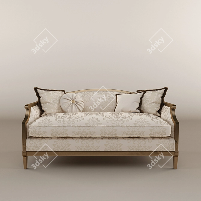 Elegant Classic Sofa 3D model image 1