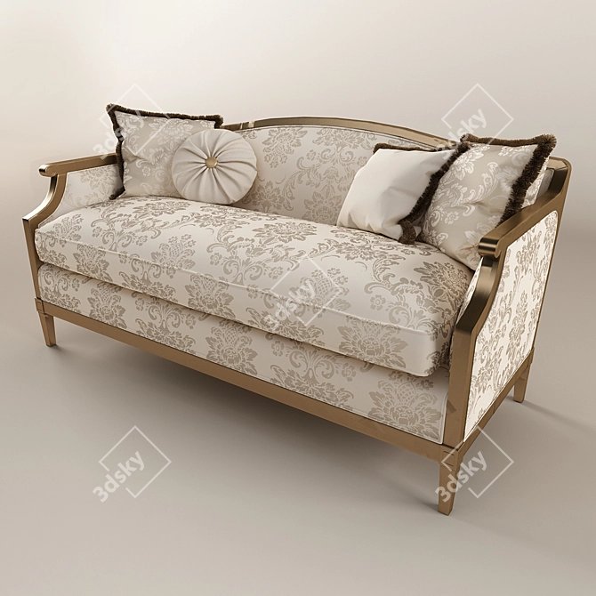 Elegant Classic Sofa 3D model image 2