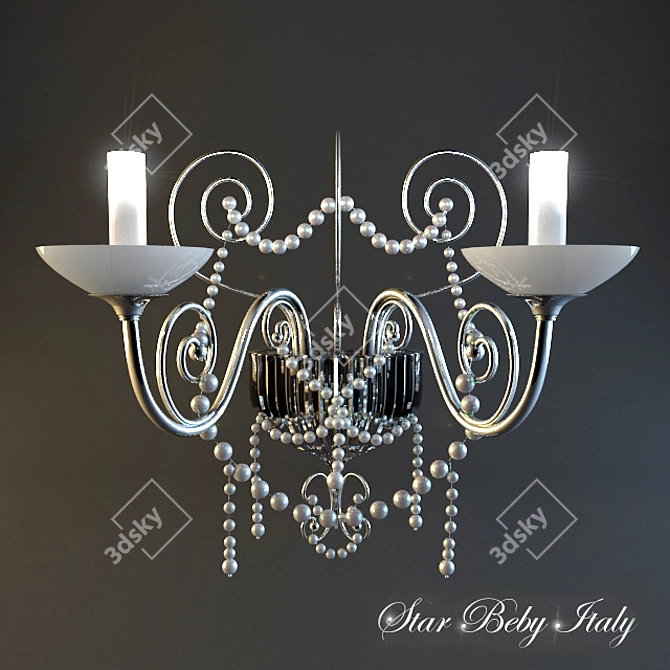 Beby Italy Star Lights: Chrome, Swarovski Pearls, Murano Glass 3D model image 1