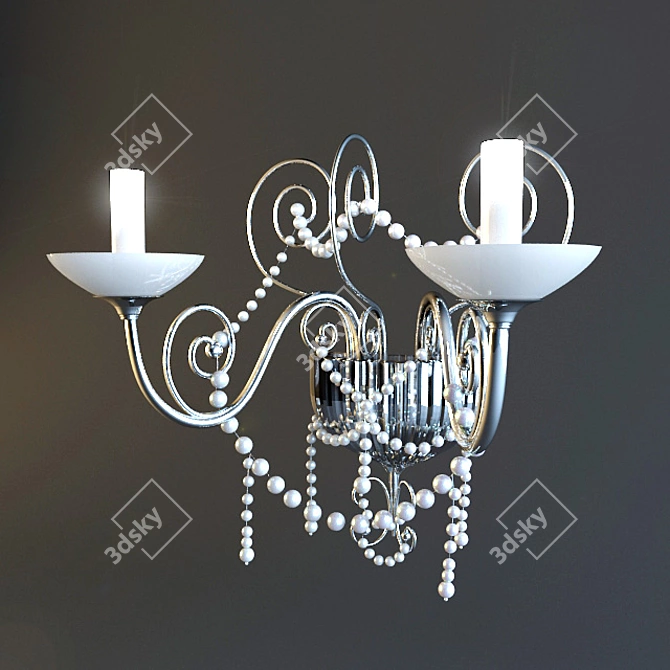 Beby Italy Star Lights: Chrome, Swarovski Pearls, Murano Glass 3D model image 2