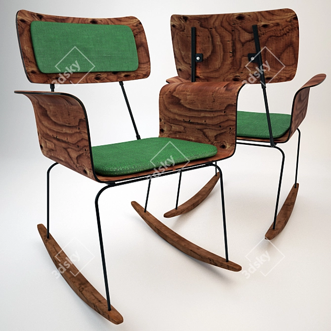 Sleek Rocker Chair 3D model image 1
