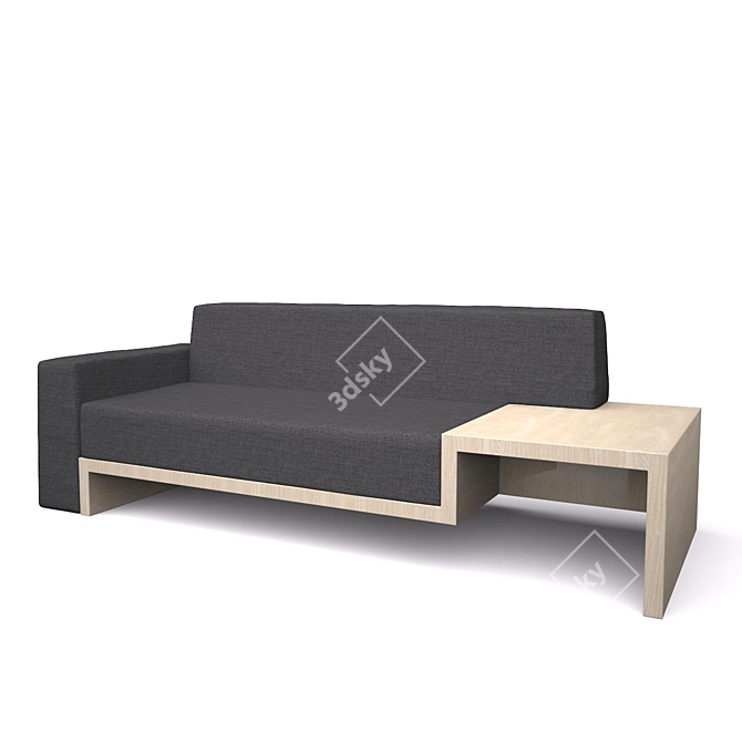 Contemporary 3-seater Sofa 3D model image 1