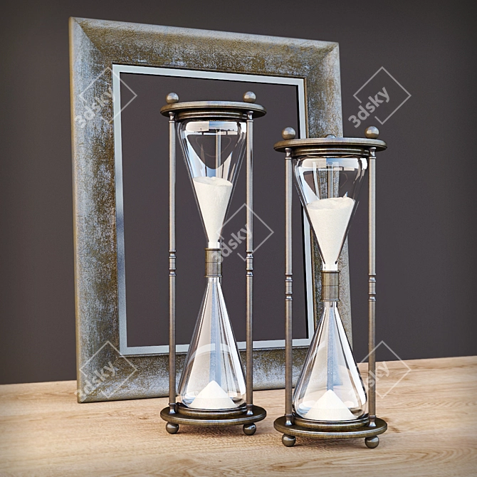 Elegant Hourglass Set by Restoration Hardware 3D model image 1