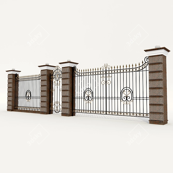 Versatile Fence Solution 3D model image 1