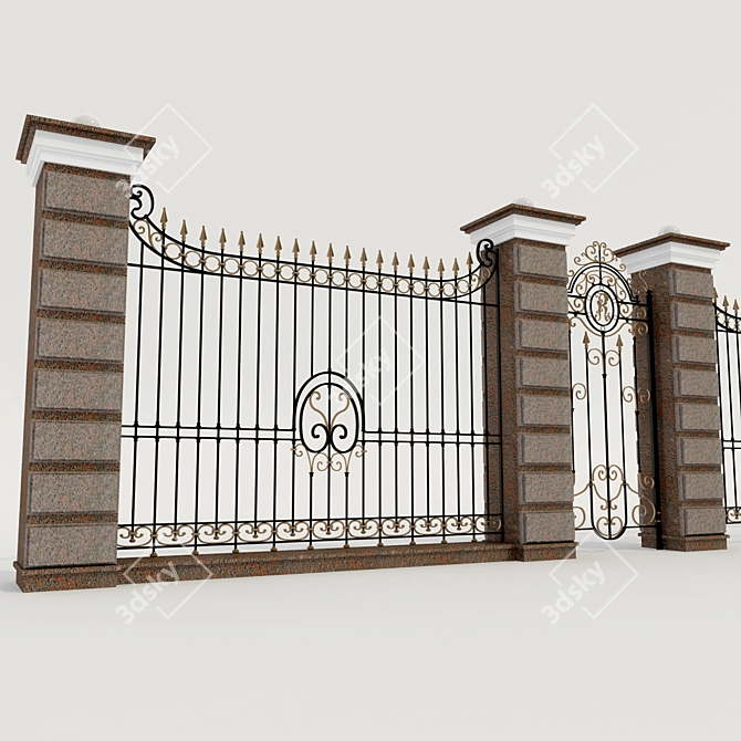 Versatile Fence Solution 3D model image 2