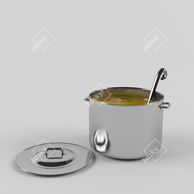 Convenient Soup Saucepan 3D model image 2