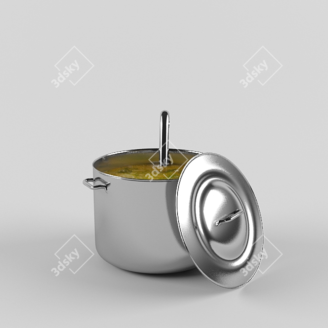 Convenient Soup Saucepan 3D model image 3